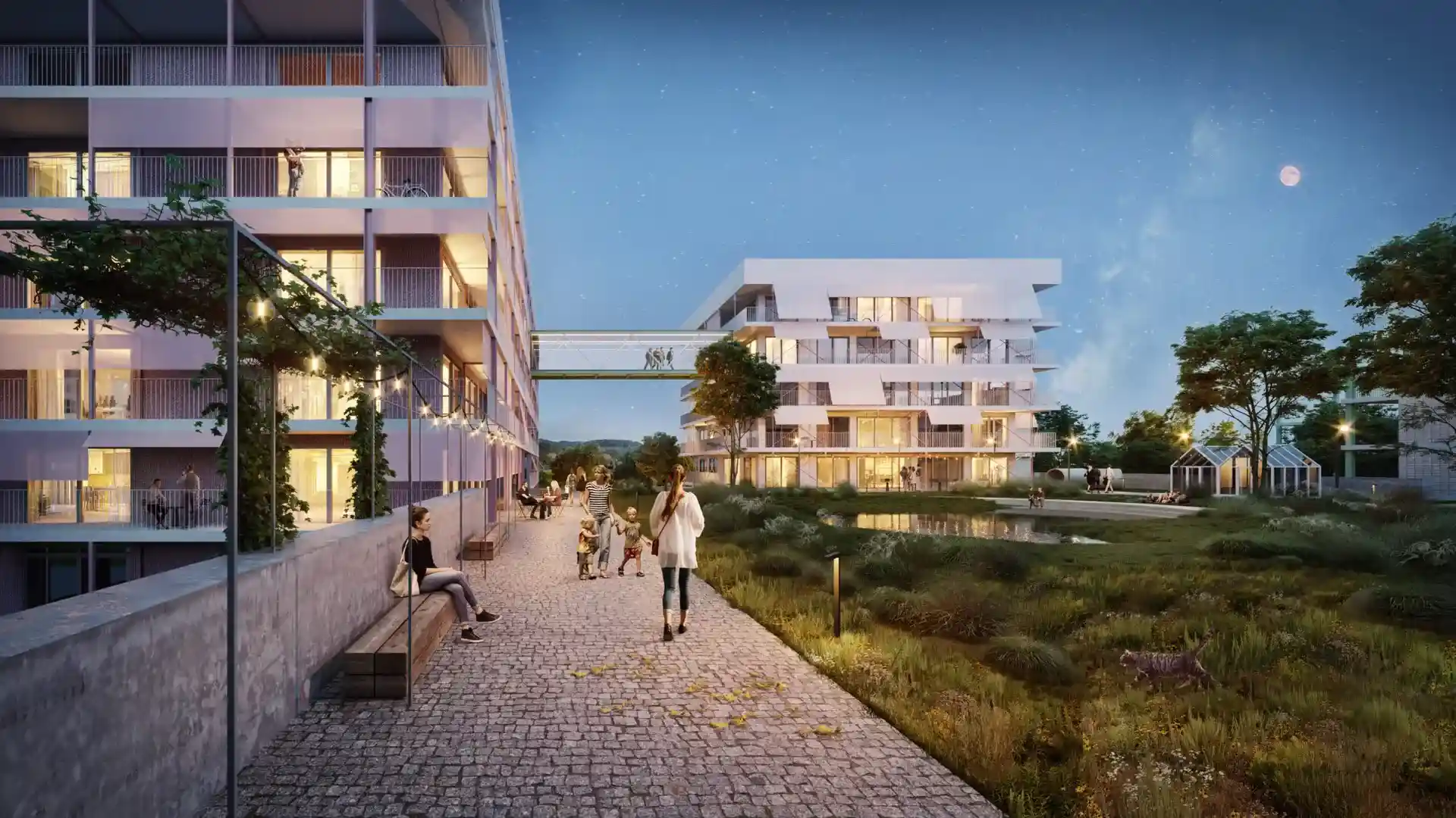 Návrh novej mestskej zóny Idea Grande – City Hub pri rieke Váh v Trenčíne