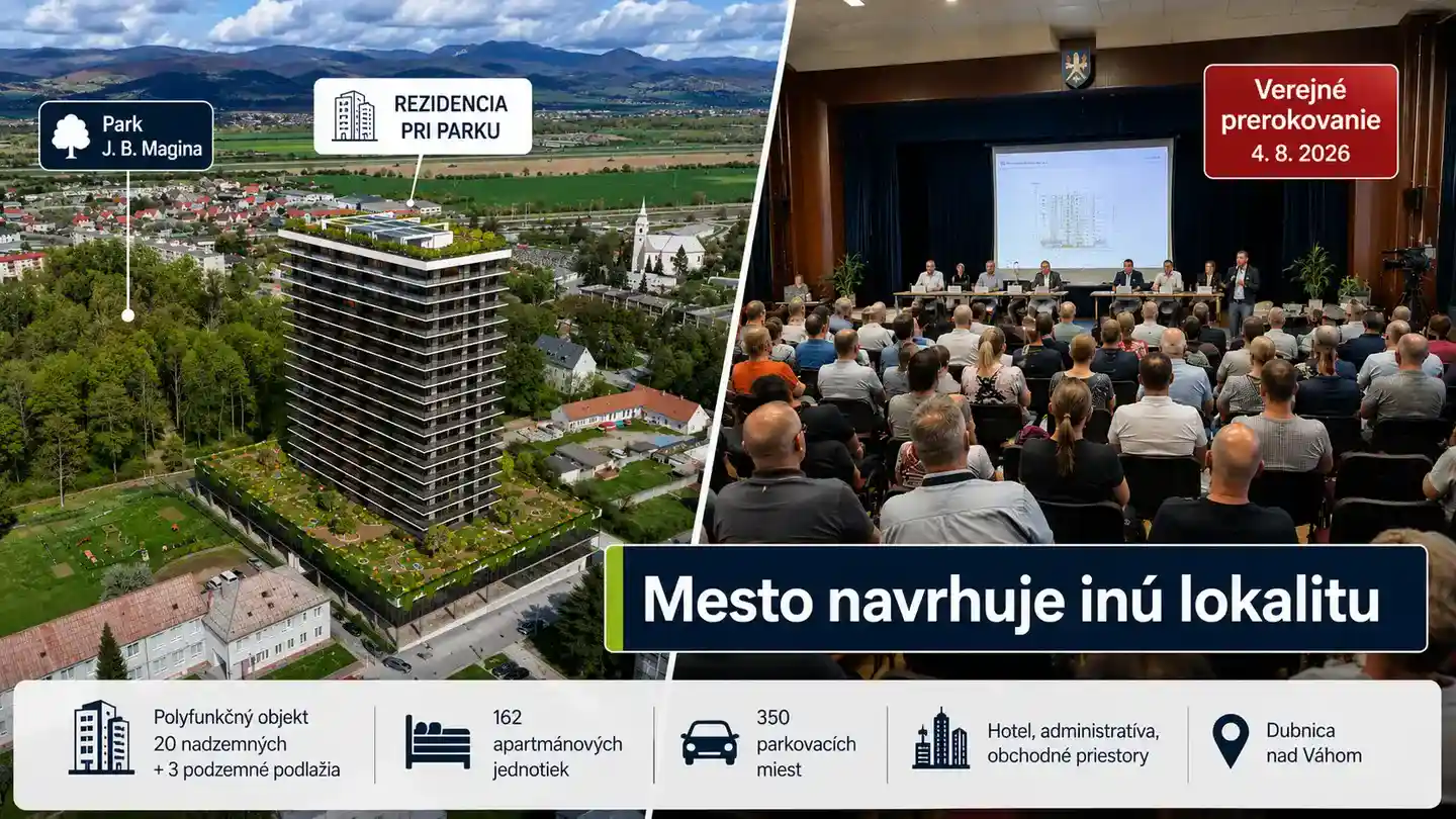 Rezidencia pri parku v Dubnici nad Váhom pri Parku J. B. Magina a verejné prerokovanie
