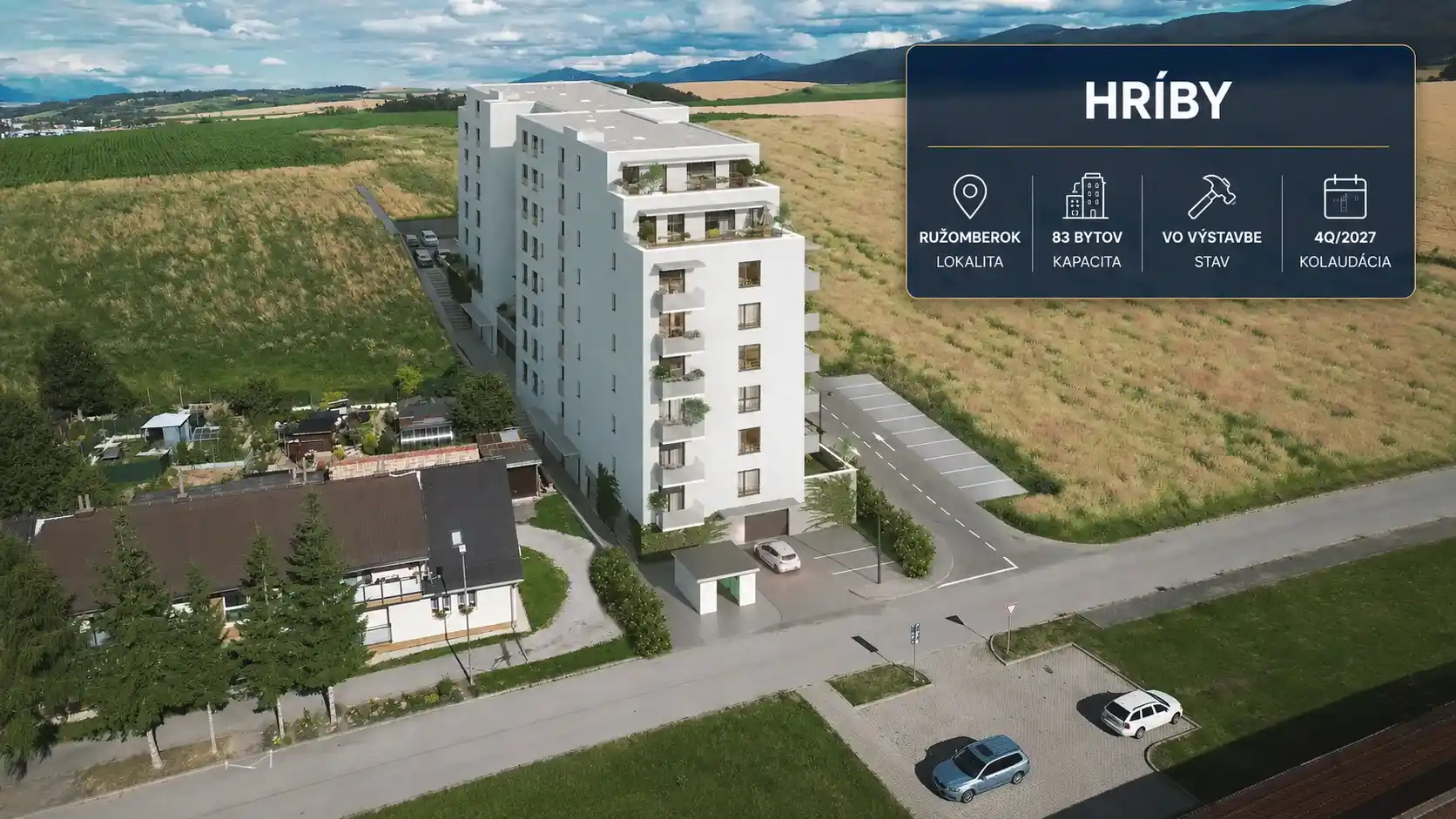 Projekt Hríby – vizualizácia novostavby v Ružomberku