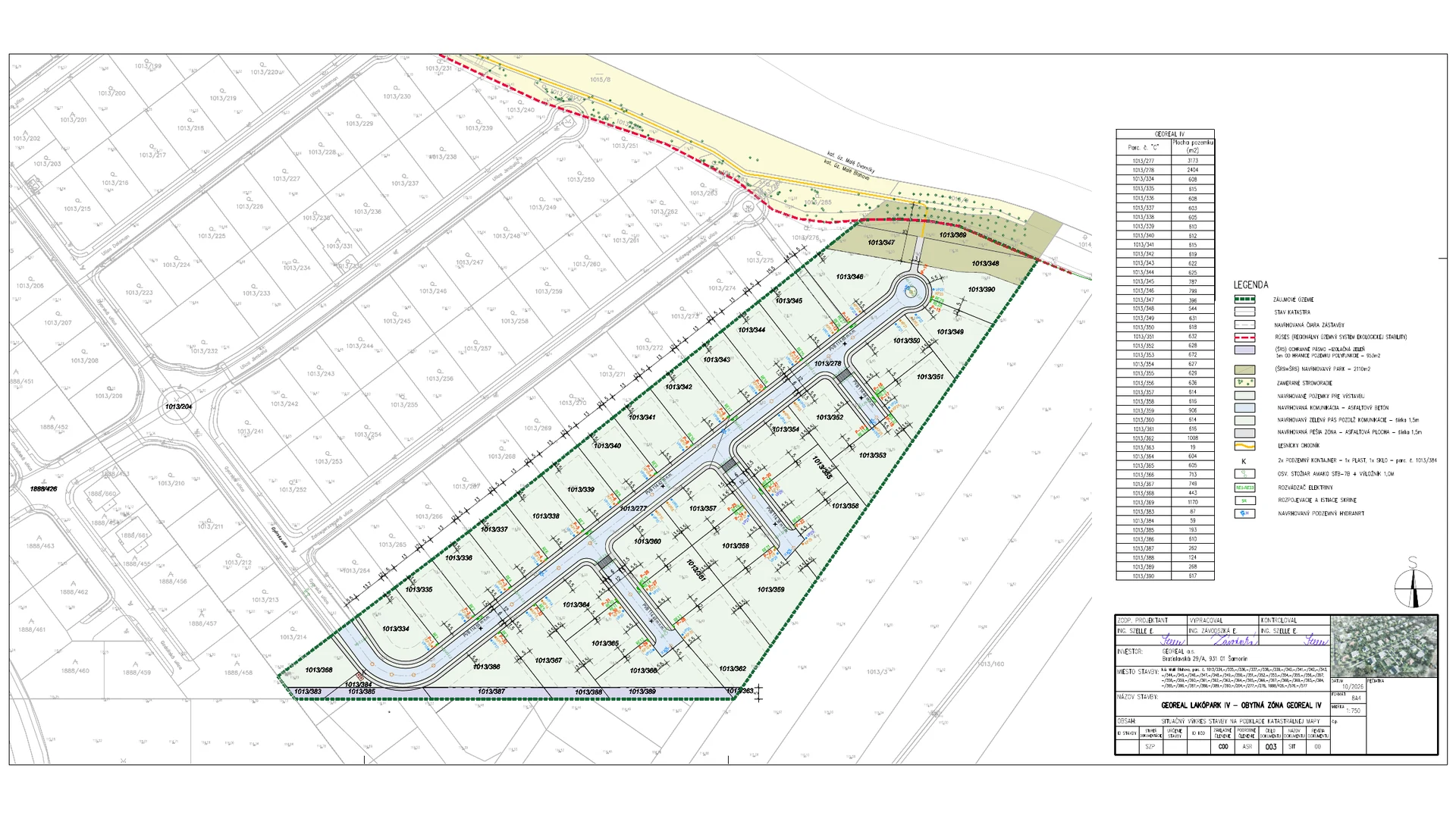 Celkový situačný plán GEOREAL lakópark IV v Dunajskej Strede