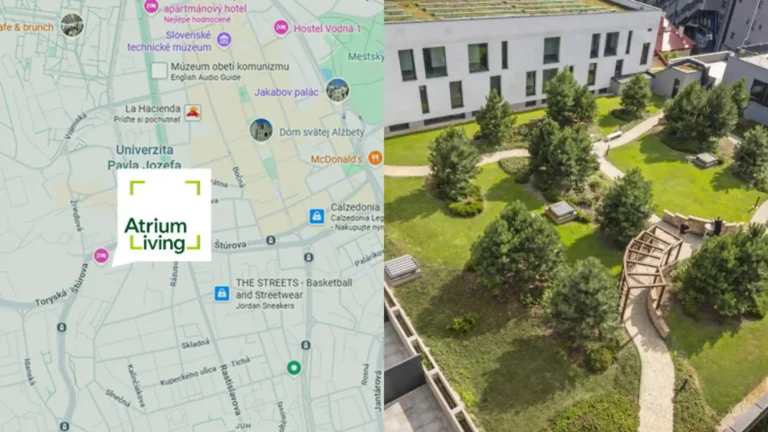 Atrium Living: mapa polohy a fotografia zeleného átria