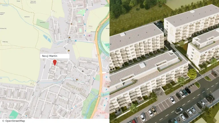 Nový Martin: mapa polohy a vizualizácia bytových domov